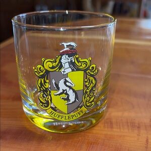 Hufflepuff Crest Glass Harry Potter Tumbler by Joy Jolt